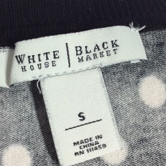 WHBM B&W Polka Dot Half Sleeve Sweater - S - Picture 10 of 12